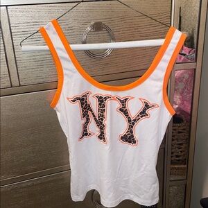White and Orange NY Tank Top